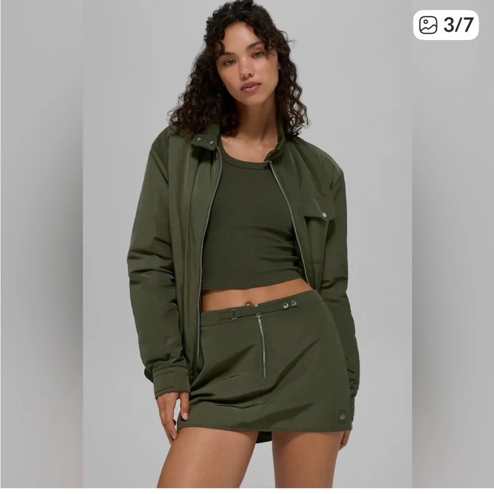 NWT ALO Yoga Green Olive Bomber Jacket